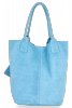 GEANȚĂ DIN PIELE shopper bag Vittoria Gotti albastru deschis V5190